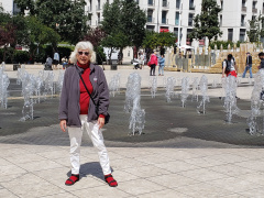 Karla at a fountain